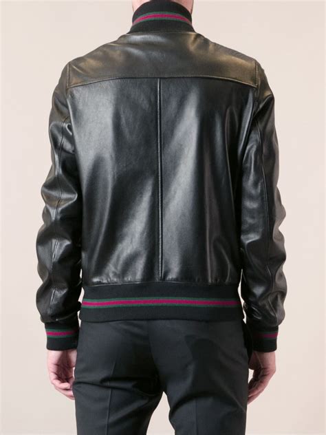 mens black gucci bomber jacket|gucci men's silk bomber jacket.